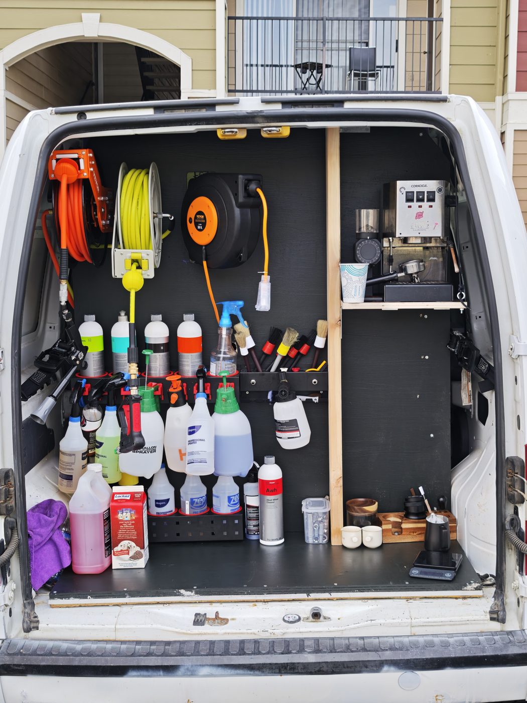 The fully equipped detailing van